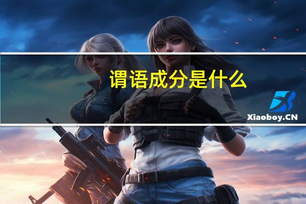 谓语成分是什么