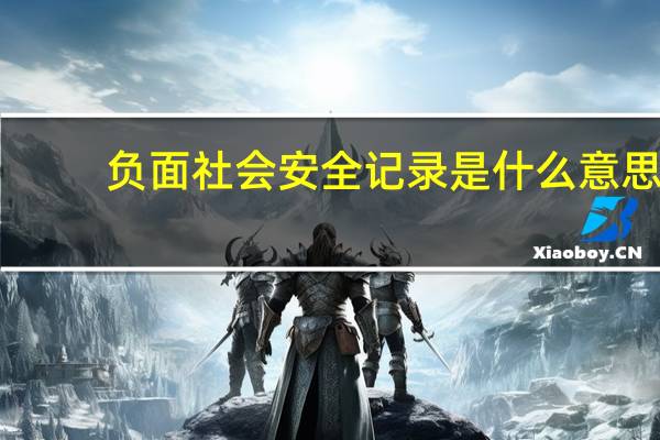 负面社会安全记录是什么意思