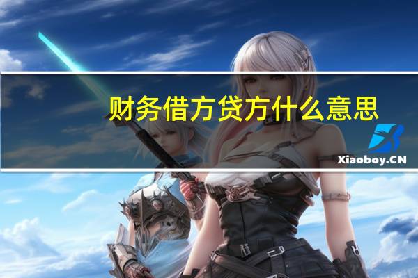 财务借方贷方什么意思