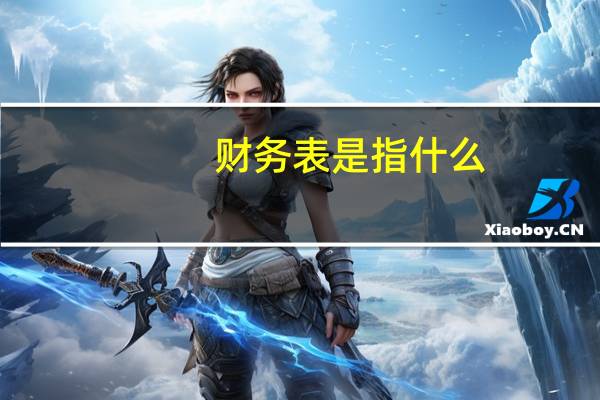 财务表是指什么