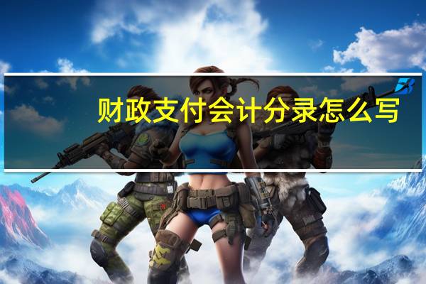 财政支付会计分录怎么写