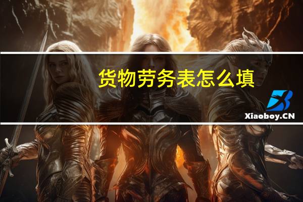 货物劳务表怎么填