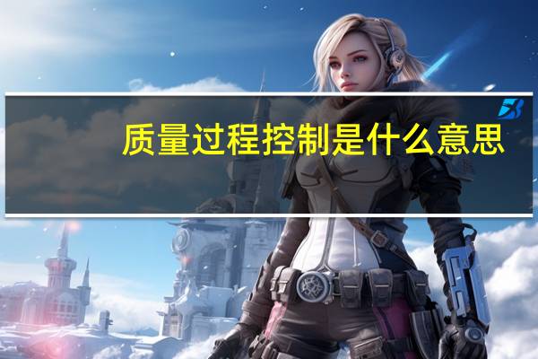 质量过程控制是什么意思