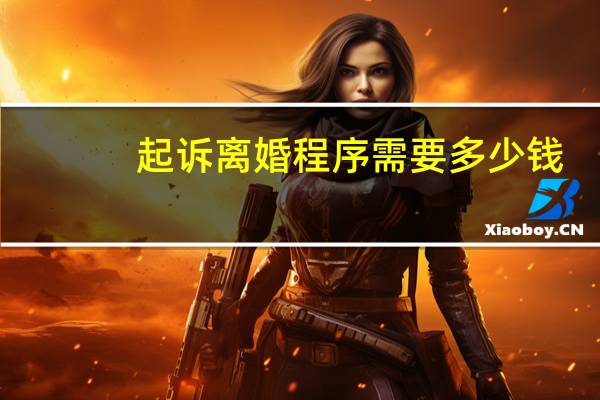 起诉离婚程序需要多少钱