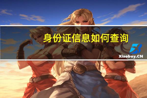身份证信息如何查询