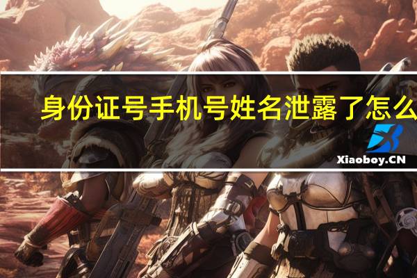 身份证号手机号姓名泄露了怎么办