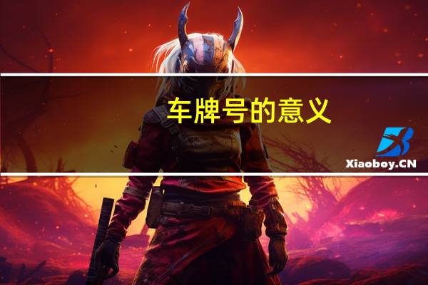 车牌号的意义