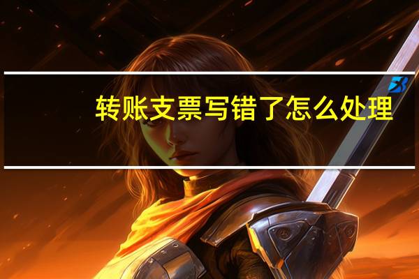 转账支票写错了怎么处理