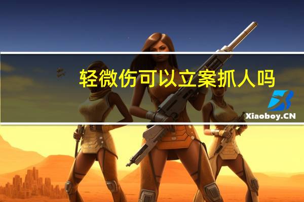 轻微伤可以立案抓人吗