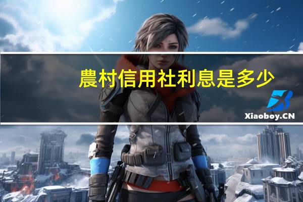 農村信用社利息是多少