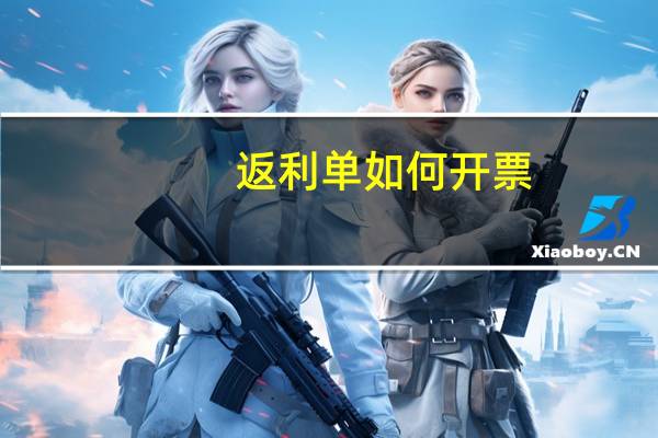 返利单如何开票