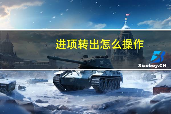 进项转出怎么操作