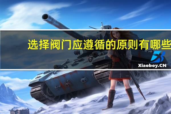 选择阀门应遵循的原则有哪些