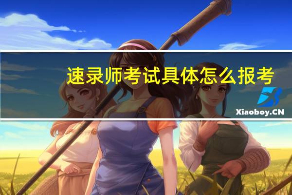 速录师考试具体怎么报考