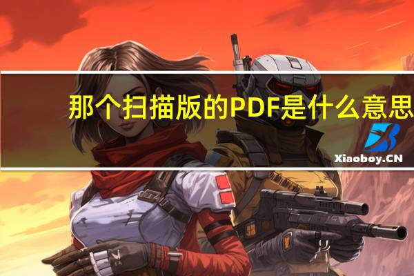 那个扫描版的PDF是什么意思