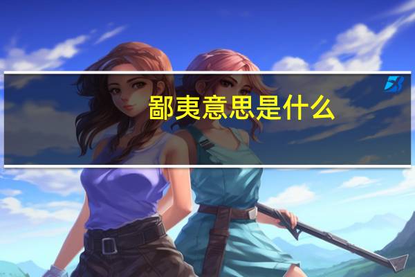 鄙夷意思是什么