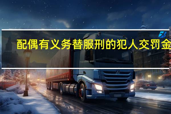配偶有义务替服刑的犯人交罚金吗