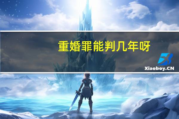 重婚罪能判几年呀