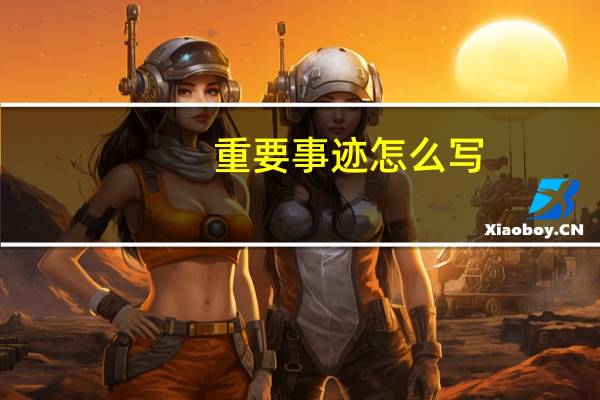 重要事迹怎么写