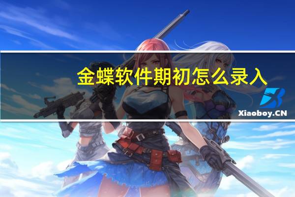 金蝶软件期初怎么录入