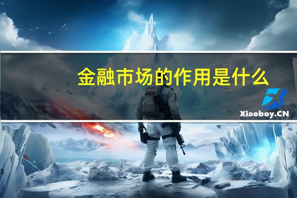 金融市场的作用是什么