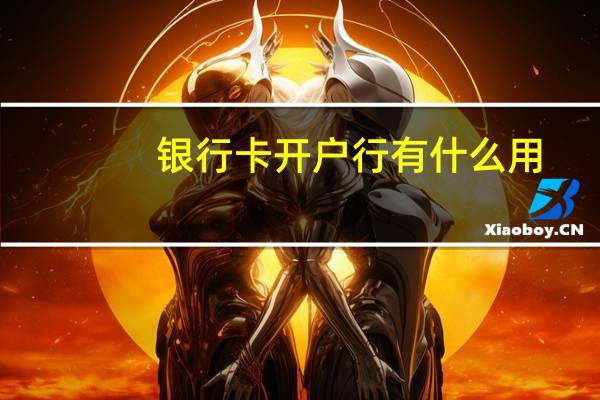 银行卡开户行有什么用