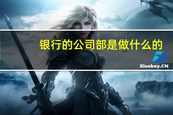 银行的公司部是做什么的?