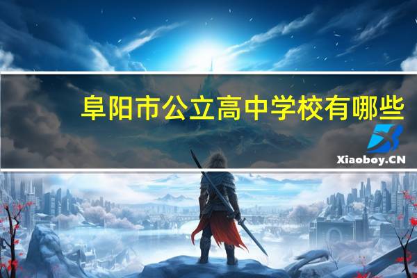 阜阳市公立高中学校有哪些