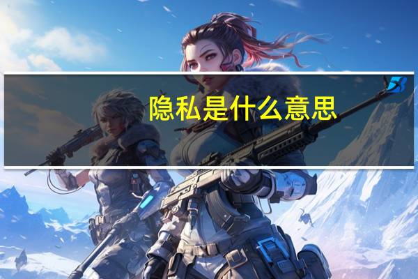 隐私是什么意思