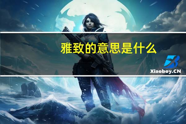雅致的意思是什么
