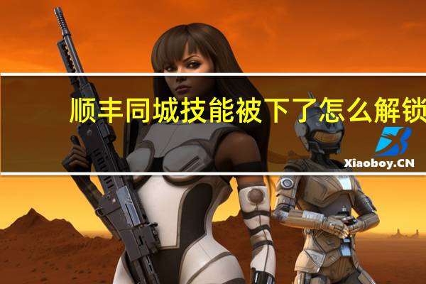 顺丰同城技能被下了怎么解锁