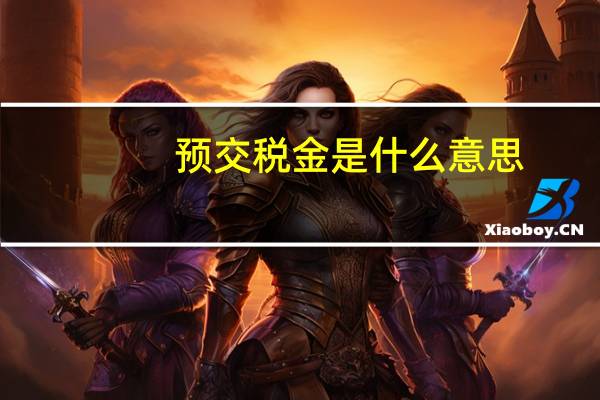 预交税金是什么意思