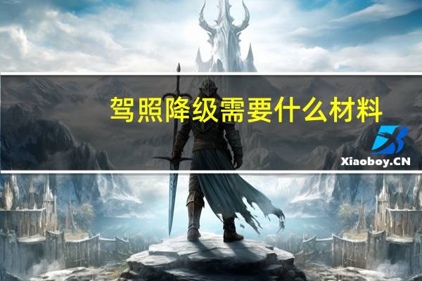 驾照降级需要什么材料