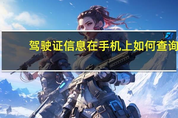 驾驶证信息在手机上如何查询