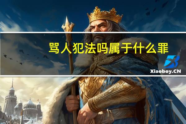 骂人犯法吗属于什么罪