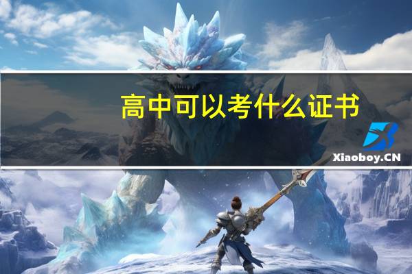 高中可以考什么证书