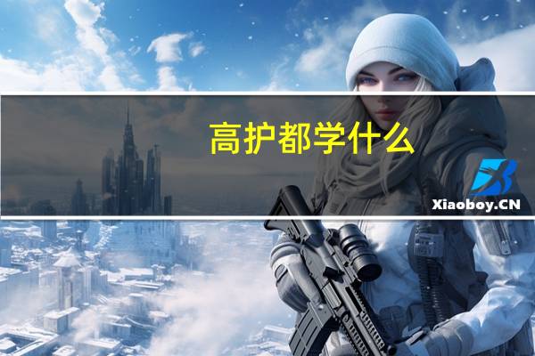 高护都学什么