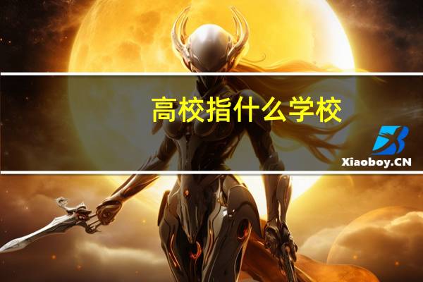 高校指什么学校