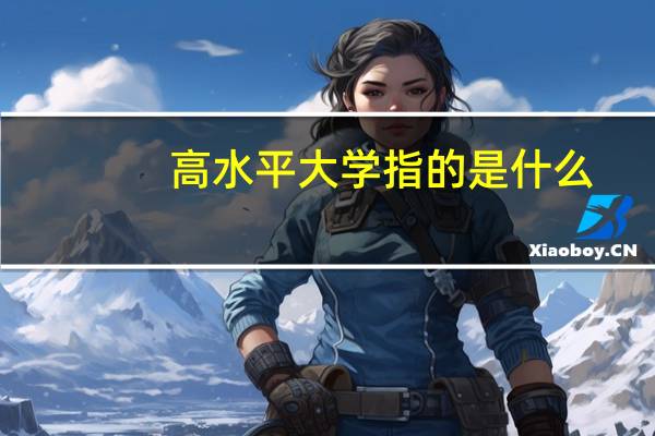 高水平大学指的是什么