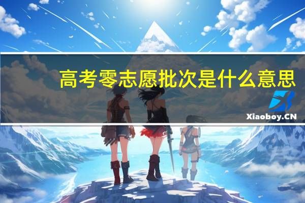 高考零志愿批次是什么意思